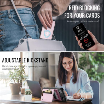 For iPhone Air JEEHOOD J12 Exquisite RFID MagSafe Zipper Card Bag Phone Case(Pink) - iPhone Air Cases by JEEHOOD | Online Shopping UK | buy2fix