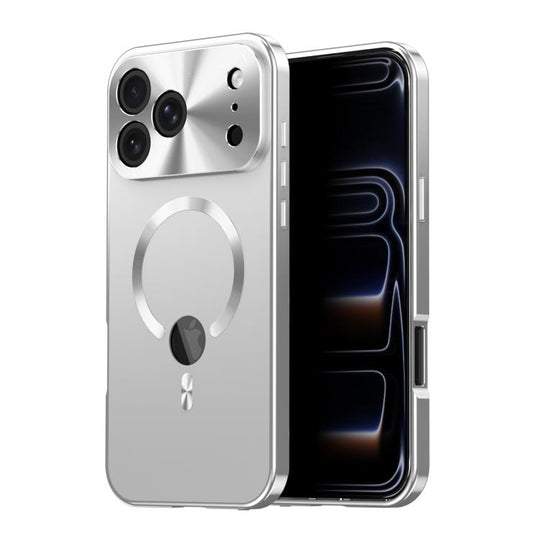 For iPhone 17 Pro Max Privacy Screen Film Full Cover MagSafe Phone Case(Silver)
