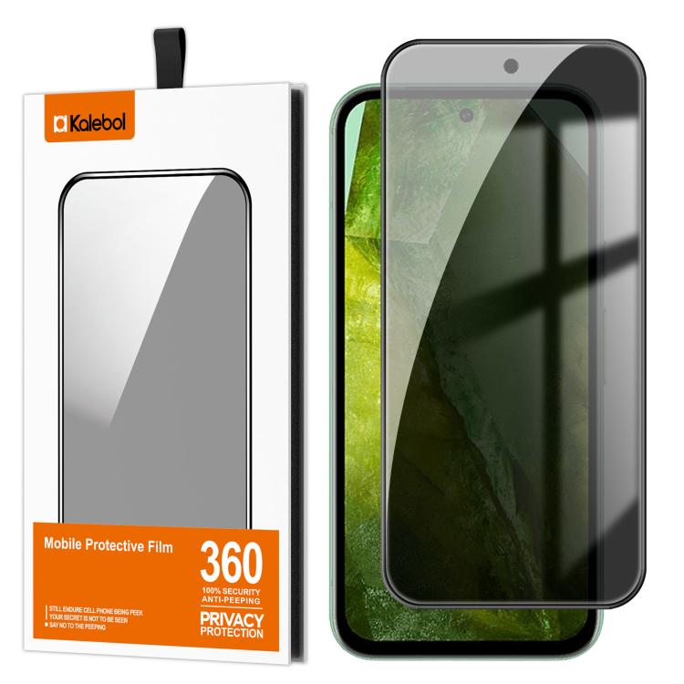 For Google Pixel 8a Kalebol High-Aluminum Screen-Printed Full-Coverage Black-Border Privacy Tempered Glass Film - Google Tempered Glass by Kalebol | Online Shopping UK | buy2fix