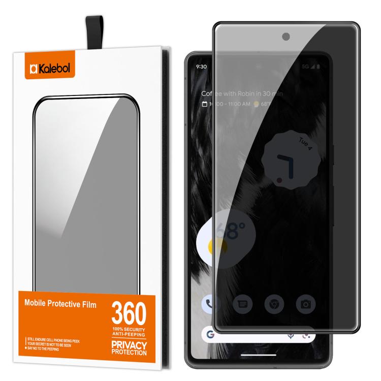 For Google Pixel 7 Kalebol High-Aluminum Screen-Printed Full-Coverage Black-Border Privacy Tempered Glass Film - Google Tempered Glass by Kalebol | Online Shopping UK | buy2fix