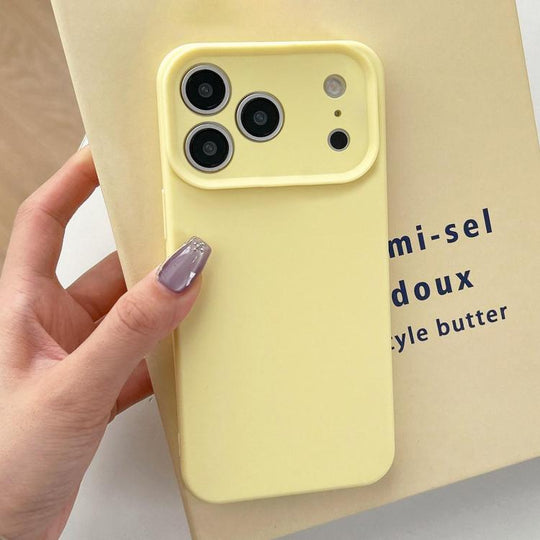 For iPhone 17 Pro Max Precision Hole Camera Frame Solid Color Phone Case(Yellow)