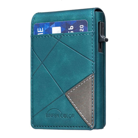 BFK29 Prismatic Embossed MagSafe Magnetic Leather Card Bag(Blue) - Adhesive Card Holders by buy2fix | Online Shopping UK | buy2fix