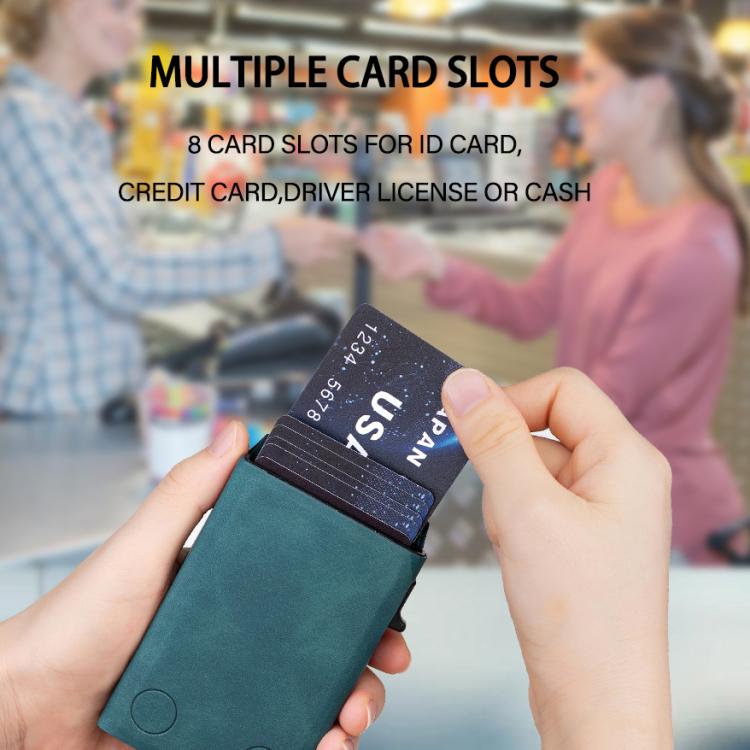 BFK29 Prismatic Embossed MagSafe Magnetic Leather Card Bag(Blue) - Adhesive Card Holders by buy2fix | Online Shopping UK | buy2fix