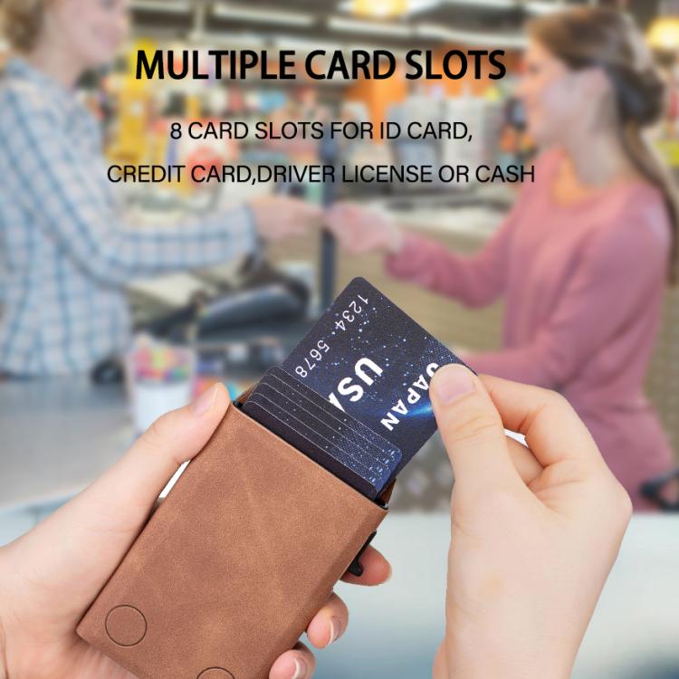 BFK29 Prismatic Embossed MagSafe Magnetic Leather Card Bag(Brown) - Adhesive Card Holders by buy2fix | Online Shopping UK | buy2fix