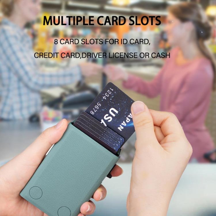 BFK28 Colorblock MagSafe Magnetic Leather Card Bag(Green) - Adhesive Card Holders by buy2fix | Online Shopping UK | buy2fix