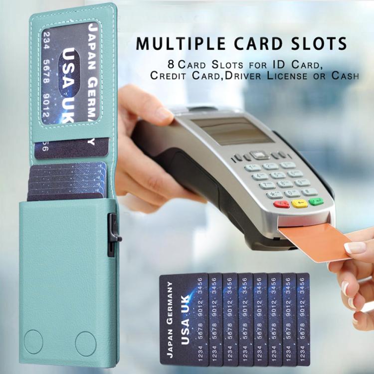 BFK31 Colorblock Zipper MagSafe Magnetic Leather Card Bag(Green) - Adhesive Card Holders by buy2fix | Online Shopping UK | buy2fix