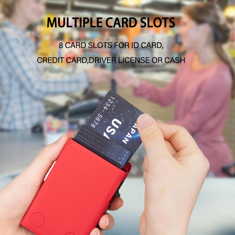 BFK31 Colorblock Zipper MagSafe Magnetic Leather Card Bag(Red) - Adhesive Card Holders by buy2fix | Online Shopping UK | buy2fix