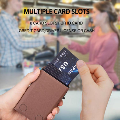 BFK30 Colorblock Flowers Magsafe Magnetic Leather Card Bag(Brown) - Adhesive Card Holders by buy2fix | Online Shopping UK | buy2fix