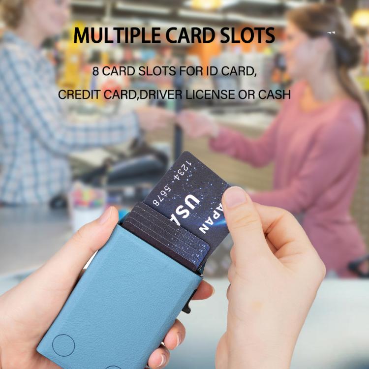 BFK32 Embossed Prismatic MagSafe Magnetic Leather Card Bag(Light Blue) - Adhesive Card Holders by buy2fix | Online Shopping UK | buy2fix