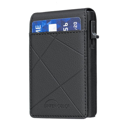 BFK32 Embossed Prismatic MagSafe Magnetic Leather Card Bag(Black) - Adhesive Card Holders by buy2fix | Online Shopping UK | buy2fix