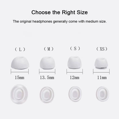 For AirPods Pro 2 / 1 XDCASE 4 Pairs Silicone Earplugs with Pressure Relief Holes L / M / S / XS Size(White) - Anti-dust & Ear Caps by XDCASE | Online Shopping UK | buy2fix