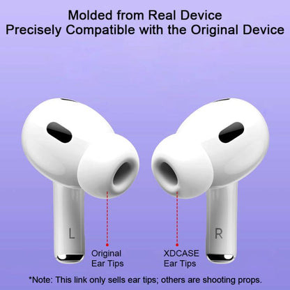 For AirPods Pro 2 / 1 XDCASE 2 Pairs Silicone Earplugs with Pressure Relief Holes L / S Size(White) - Anti-dust & Ear Caps by XDCASE | Online Shopping UK | buy2fix