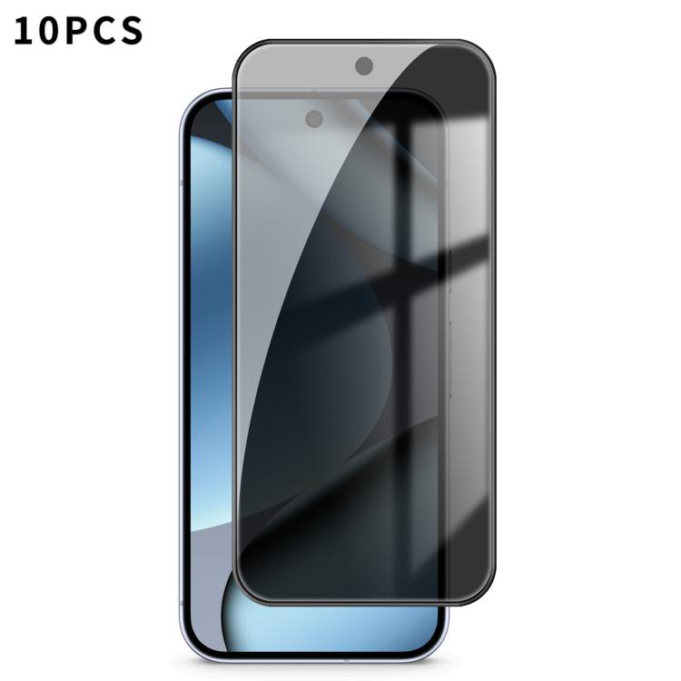For Google Pixel 10 Pro Kalebol 10pcs High-Aluminum Screen-Printed Full-Coverage Black-Border Privacy Tempered Glass Film - Google Tempered Glass by Kalebol | Online Shopping UK | buy2fix