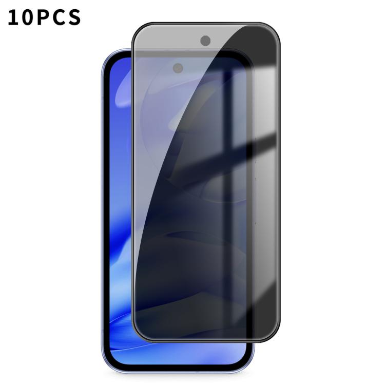 For Google Pixel 9a Kalebol 10pcs High-Aluminum Screen-Printed Full-Coverage Black-Border Privacy Tempered Glass Film - Google Tempered Glass by Kalebol | Online Shopping UK | buy2fix