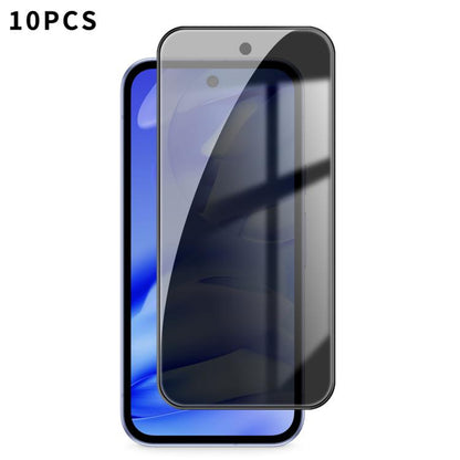 For Google Pixel 9a Kalebol 10pcs High-Aluminum Screen-Printed Full-Coverage Black-Border Privacy Tempered Glass Film - Google Tempered Glass by Kalebol | Online Shopping UK | buy2fix