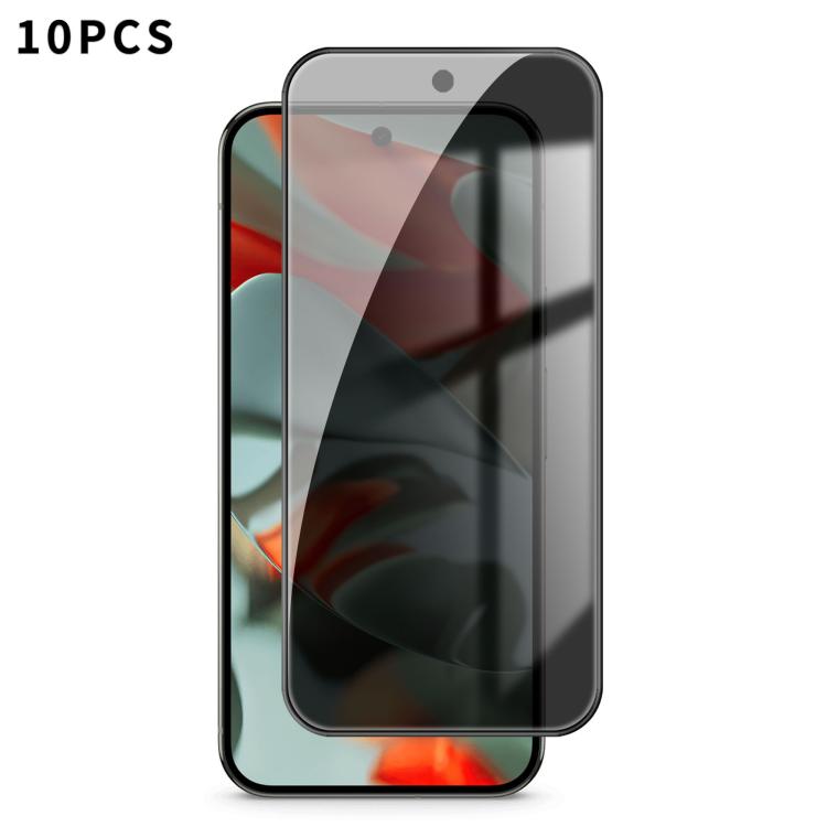 For Google Pixel 9 Pro XL Kalebol 10pcs High-Aluminum Screen-Printed Full-Coverage Black-Border Privacy Tempered Glass Film - Google Tempered Glass by Kalebol | Online Shopping UK | buy2fix