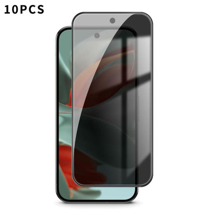 For Google Pixel 9 Pro Kalebol 10pcs High-Aluminum Screen-Printed Full-Coverage Black-Border Privacy Tempered Glass Film - Google Tempered Glass by Kalebol | Online Shopping UK | buy2fix