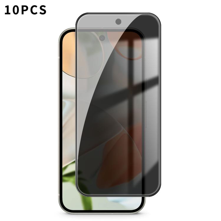 For Google Pixel 9 Kalebol 10pcs High-Aluminum Screen-Printed Full-Coverage Black-Border Privacy Tempered Glass Film - Google Tempered Glass by Kalebol | Online Shopping UK | buy2fix