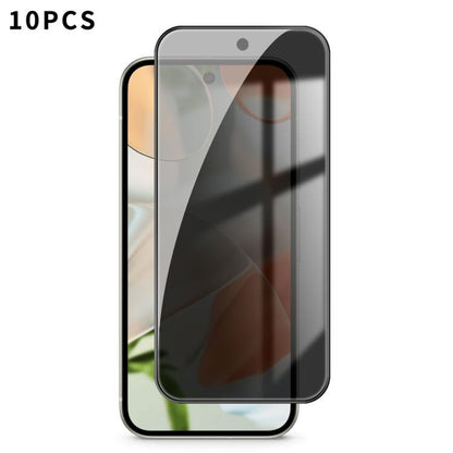 For Google Pixel 9 Kalebol 10pcs High-Aluminum Screen-Printed Full-Coverage Black-Border Privacy Tempered Glass Film - Google Tempered Glass by Kalebol | Online Shopping UK | buy2fix