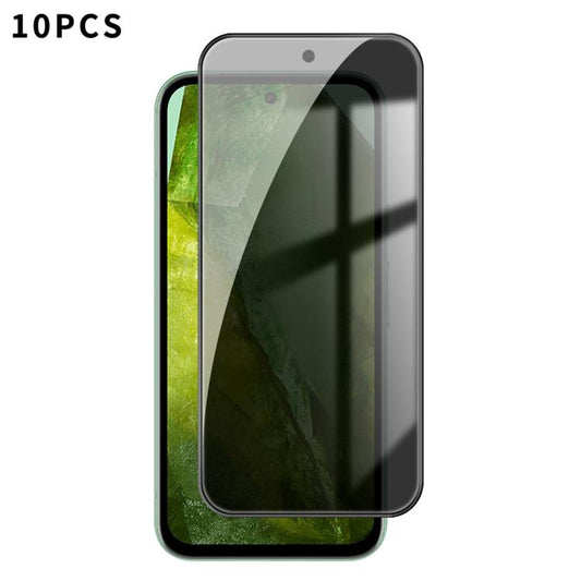 For Google Pixel 8a Kalebol 10pcs High-Aluminum Screen-Printed Full-Coverage Black-Border Privacy Tempered Glass Film - Google Tempered Glass by Kalebol | Online Shopping UK | buy2fix