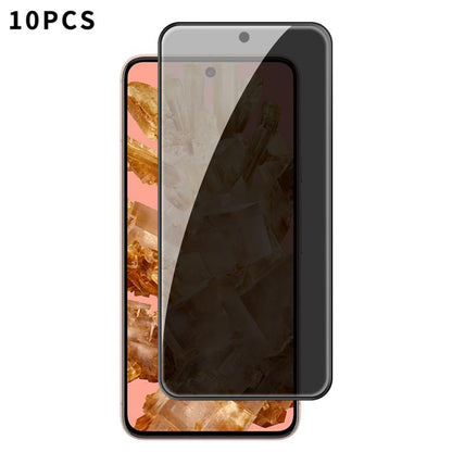 For Google Pixel 8 Kalebol 10pcs High-Aluminum Screen-Printed Full-Coverage Black-Border Privacy Tempered Glass Film - Google Tempered Glass by Kalebol | Online Shopping UK | buy2fix