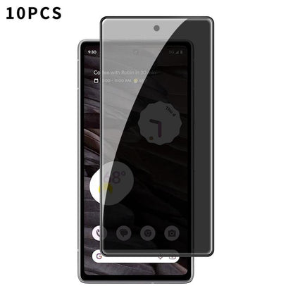 For Google Pixel 7a Kalebol 10pcs High-Aluminum Screen-Printed Full-Coverage Black-Border Privacy Tempered Glass Film - Google Tempered Glass by Kalebol | Online Shopping UK | buy2fix