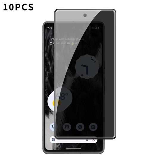 For Google Pixel 7 Kalebol 10pcs High-Aluminum Screen-Printed Full-Coverage Black-Border Privacy Tempered Glass Film - Google Tempered Glass by Kalebol | Online Shopping UK | buy2fix