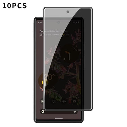 For Google Pixel 6 Kalebol 10pcs High-Aluminum Screen-Printed Full-Coverage Black-Border Privacy Tempered Glass Film - Google Tempered Glass by Kalebol | Online Shopping UK | buy2fix