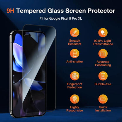For Google Pixel 7a Kalebol 10pcs High-Aluminum Screen-Printed Full-Coverage Black-Border Privacy Tempered Glass Film - Google Tempered Glass by Kalebol | Online Shopping UK | buy2fix