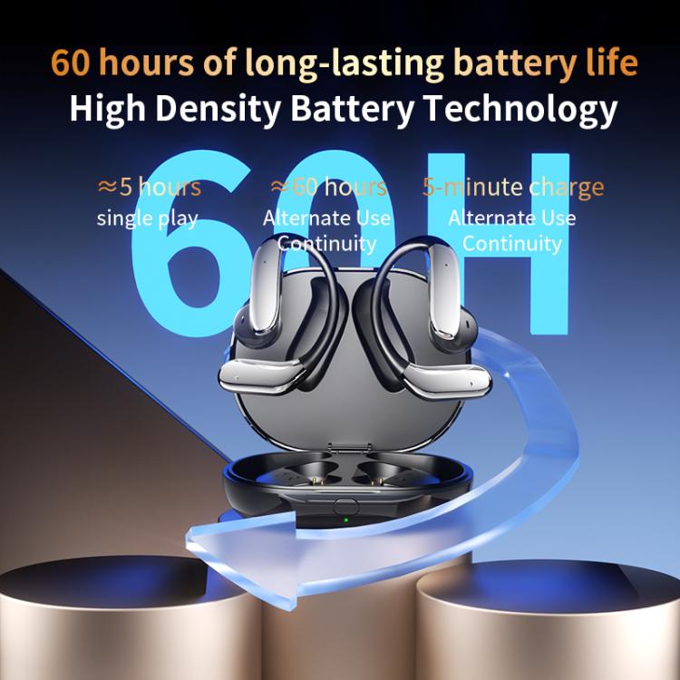 Q102 ENC Noise Reduction Ear-hook Bluetooth 5.4 Wireless Earphones(Black) - Bluetooth Earphone by buy2fix | Online Shopping UK | buy2fix