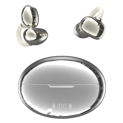 Q108 Digital Display Open Ear Clip Bluetooth 6.1 Wireless Earphones(Silver) - Bluetooth Earphone by buy2fix | Online Shopping UK | buy2fix