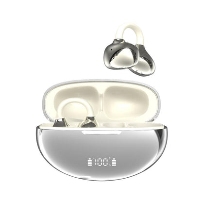 Q108 Digital Display Open Ear Clip Bluetooth 6.1 Wireless Earphones(Silver) - Bluetooth Earphone by buy2fix | Online Shopping UK | buy2fix