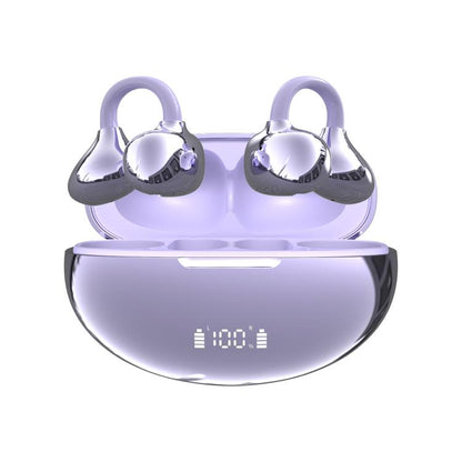 Q108 Digital Display Open Ear Clip Bluetooth 6.1 Wireless Earphones(Purple) - Bluetooth Earphone by buy2fix | Online Shopping UK | buy2fix