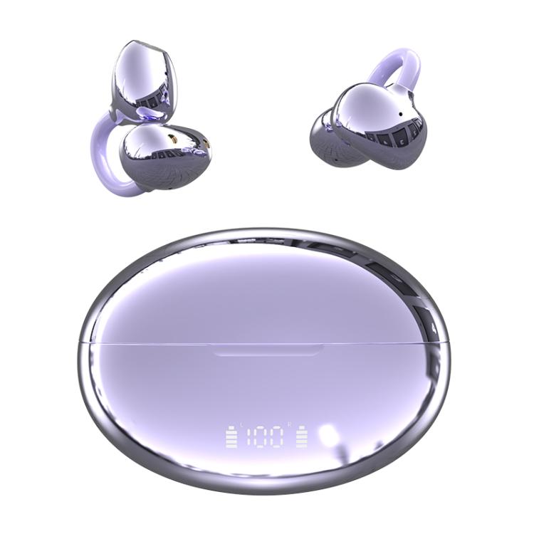 Q108 Digital Display Open Ear Clip Bluetooth 6.1 Wireless Earphones(Purple) - Bluetooth Earphone by buy2fix | Online Shopping UK | buy2fix