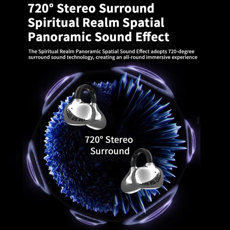 Q108 Digital Display Open Ear Clip Bluetooth 6.1 Wireless Earphones(Purple) - Bluetooth Earphone by buy2fix | Online Shopping UK | buy2fix