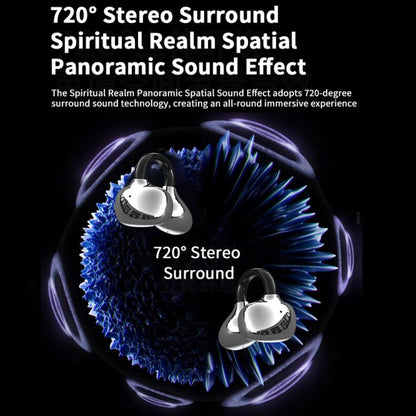 Q108 Digital Display Open Ear Clip Bluetooth 6.1 Wireless Earphones(Purple) - Bluetooth Earphone by buy2fix | Online Shopping UK | buy2fix