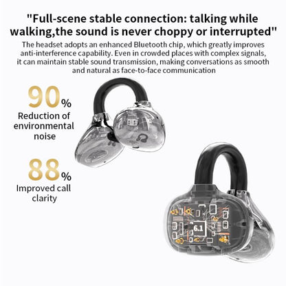 Q108 Digital Display Open Ear Clip Bluetooth 6.1 Wireless Earphones(Silver) - Bluetooth Earphone by buy2fix | Online Shopping UK | buy2fix