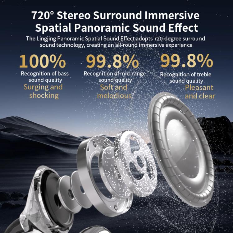 Q108 Digital Display Open Ear Clip Bluetooth 6.1 Wireless Earphones(Silver) - Bluetooth Earphone by buy2fix | Online Shopping UK | buy2fix