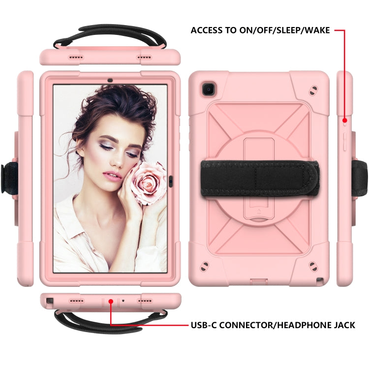 For Samsung Galaxy Tab A7 10.4 (2020) T500/T505 Contrast Color Robot Shockproof Silicone + PC Protective Case with Holder(Rose Gold) - Other Galaxy Tab PC by buy2fix | Online Shopping UK | buy2fix