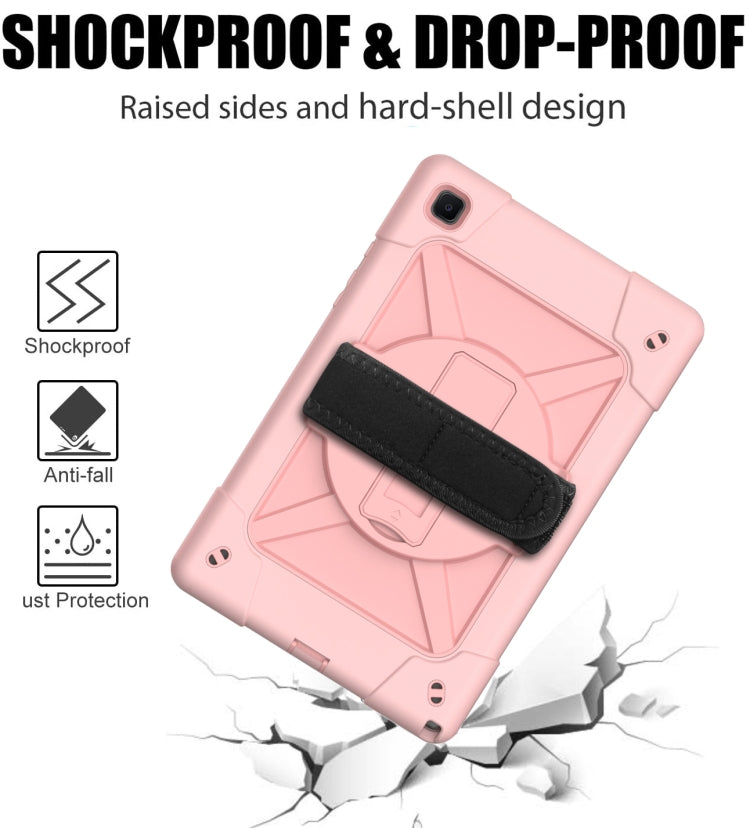 For Samsung Galaxy Tab A7 10.4 (2020) T500/T505 Contrast Color Robot Shockproof Silicone + PC Protective Case with Holder(Rose Gold) - Other Galaxy Tab PC by buy2fix | Online Shopping UK | buy2fix