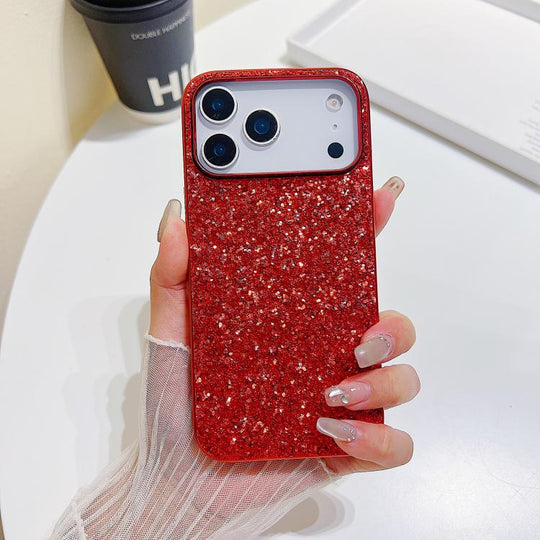 For iPhone 17 Pro Max Glitter Powder Shockproof TPU Phone Case(Red)