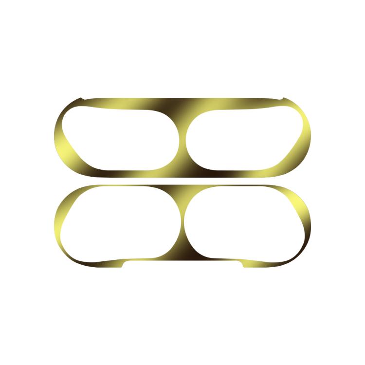 For Apple AirPods Pro 3 Wireless Earphone Protective Case Metal Sticker(Gold) - Protective Sticker by buy2fix | Online Shopping UK | buy2fix