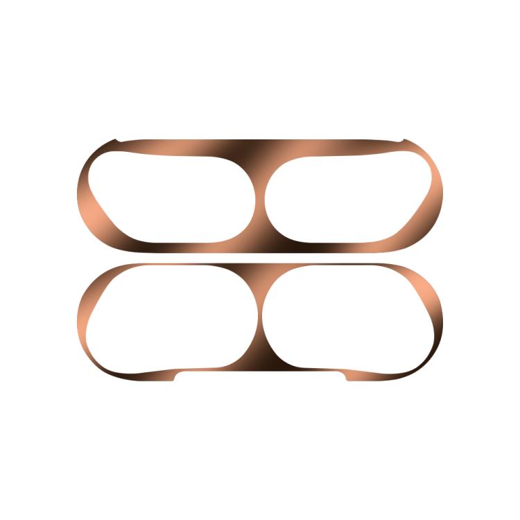 For Apple AirPods Pro 3 Wireless Earphone Protective Case Metal Sticker(Rose Gold) - Protective Sticker by buy2fix | Online Shopping UK | buy2fix
