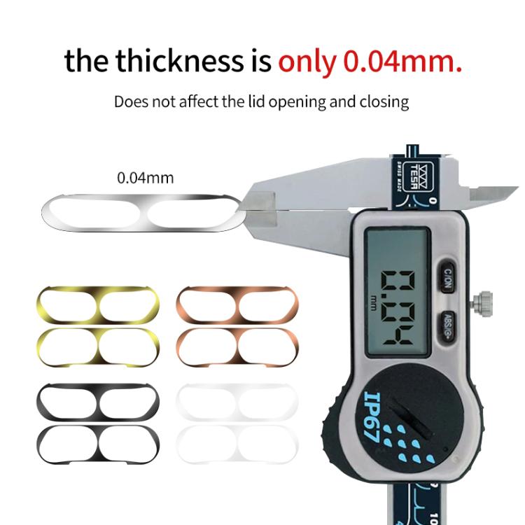 For Apple AirPods Pro 3 Wireless Earphone Protective Case Metal Sticker(White) - Protective Sticker by buy2fix | Online Shopping UK | buy2fix