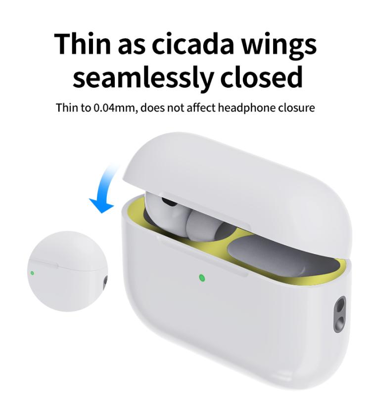 For Apple AirPods Pro 3 Wireless Earphone Protective Case Metal Sticker(White) - Protective Sticker by buy2fix | Online Shopping UK | buy2fix