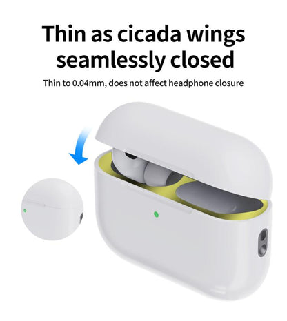 For Apple AirPods Pro 3 Wireless Earphone Protective Case Metal Sticker(Gold) - Protective Sticker by buy2fix | Online Shopping UK | buy2fix