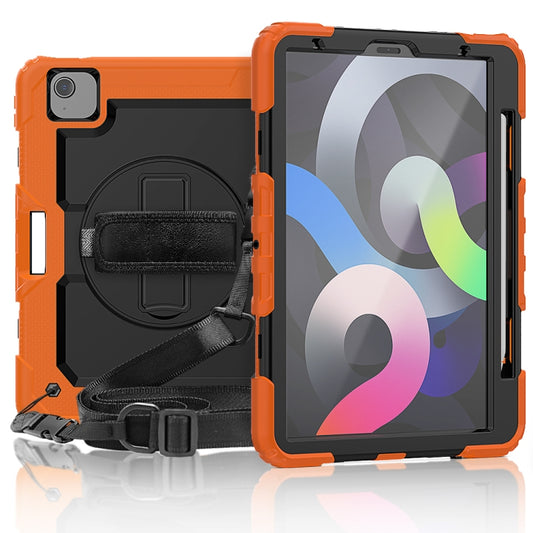 Shockproof Colorful Silicone + PC Protective Case with Holder & Shoulder Strap & Hand Strap & Pen Slot For iPad Air 2022 / 2020 10.9 (Orange) - iPad Air (2022) / (2020) 10.9 Cases by buy2fix | Online Shopping UK | buy2fix