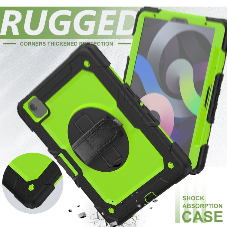 Shockproof Colorful Silicone + PC Protective Case with Holder & Shoulder Strap & Hand Strap & Pen Slot For iPad Air 2022 / 2020 10.9 (Black Yellow Green) - iPad Air (2022) / (2020) 10.9 Cases by buy2fix | Online Shopping UK | buy2fix