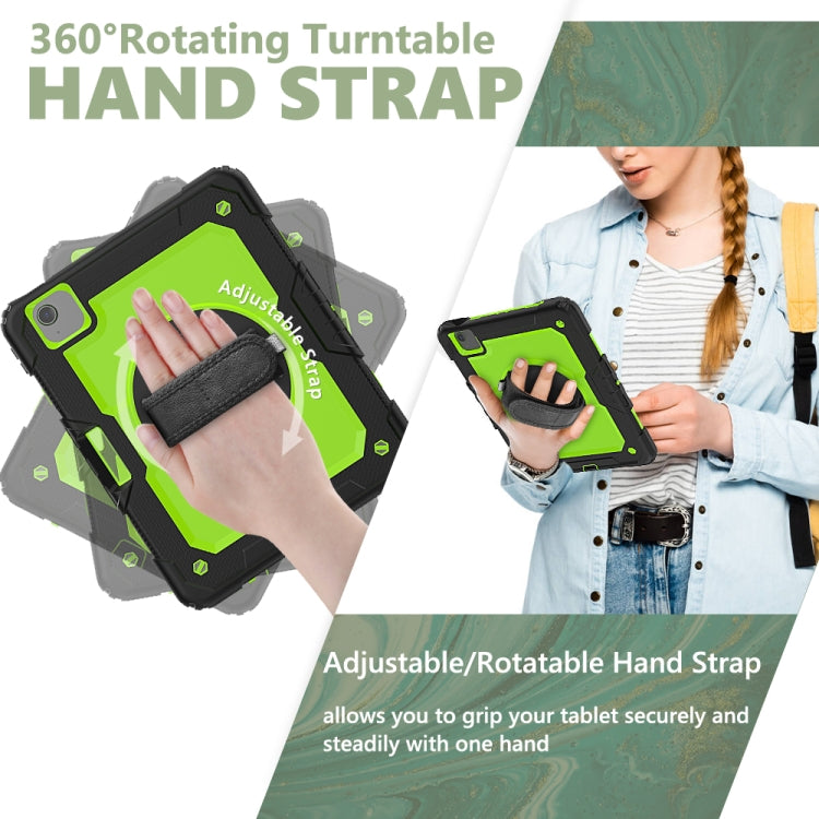 Shockproof Colorful Silicone + PC Protective Case with Holder & Shoulder Strap & Hand Strap & Pen Slot For iPad Air 2022 / 2020 10.9 (Black Yellow Green) - iPad Air (2022) / (2020) 10.9 Cases by buy2fix | Online Shopping UK | buy2fix