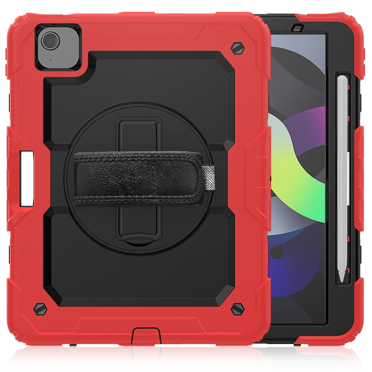 Shockproof Colorful Silicone + PC Protective Case with Holder & Shoulder Strap & Hand Strap & Pen Slot For iPad Air 2022 / 2020 10.9 (Red) - iPad Air (2022) / (2020) 10.9 Cases by buy2fix | Online Shopping UK | buy2fix